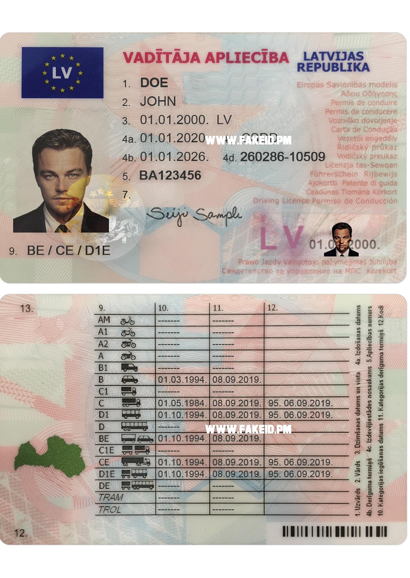 Latvia Fake Driver License - Fake Id Online | Buy Best Fake IDS