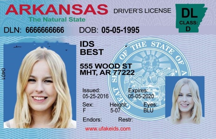 Arkansas Scannable fake id