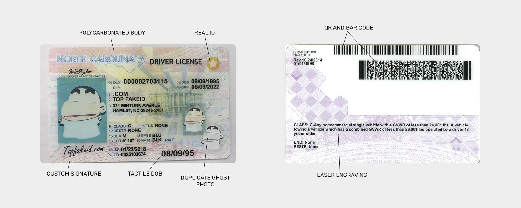 Buy North Carolina Scannable Fake Id