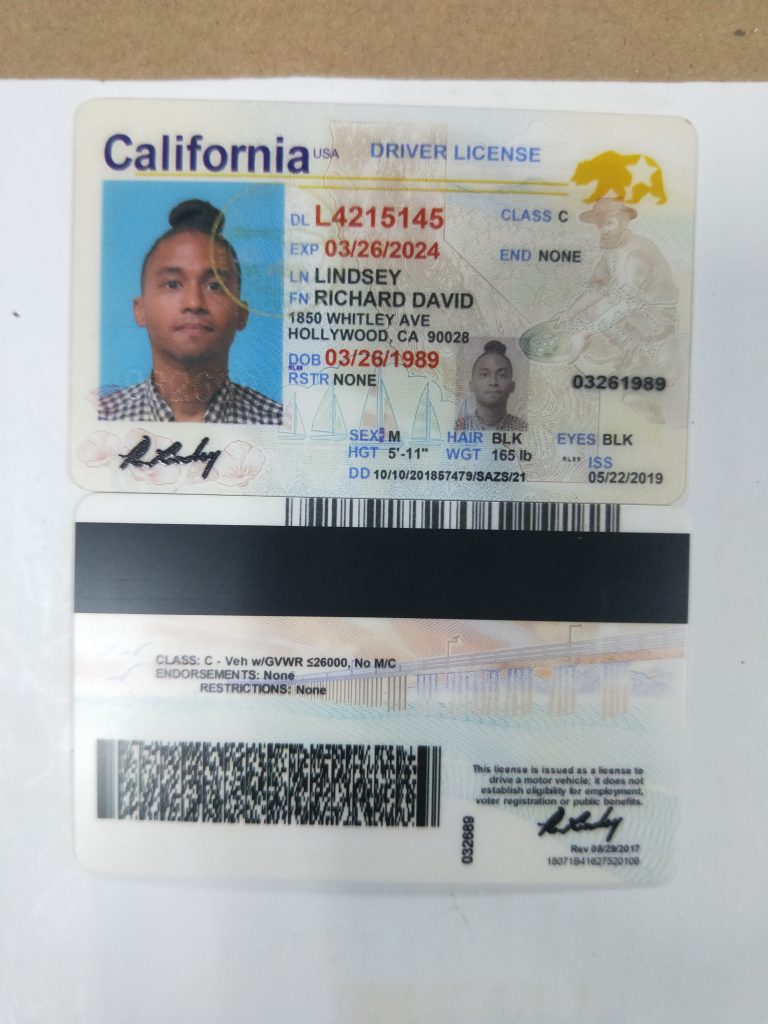 California Scannable Fake Id Front And Back