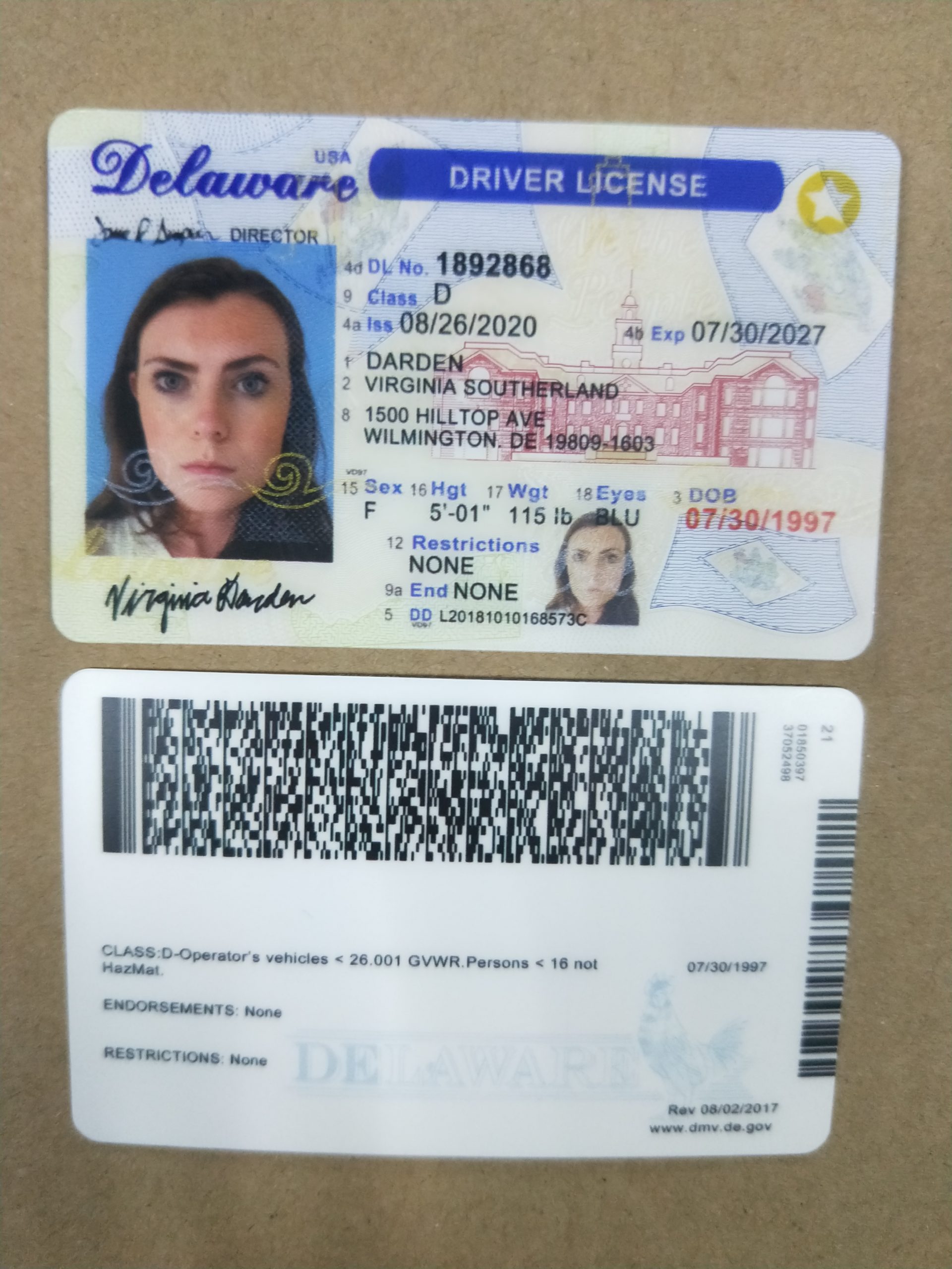 Delaware Scannable fake id