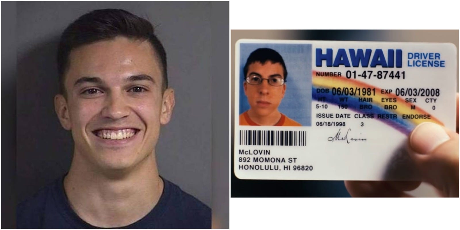 fake id front and back with selfie