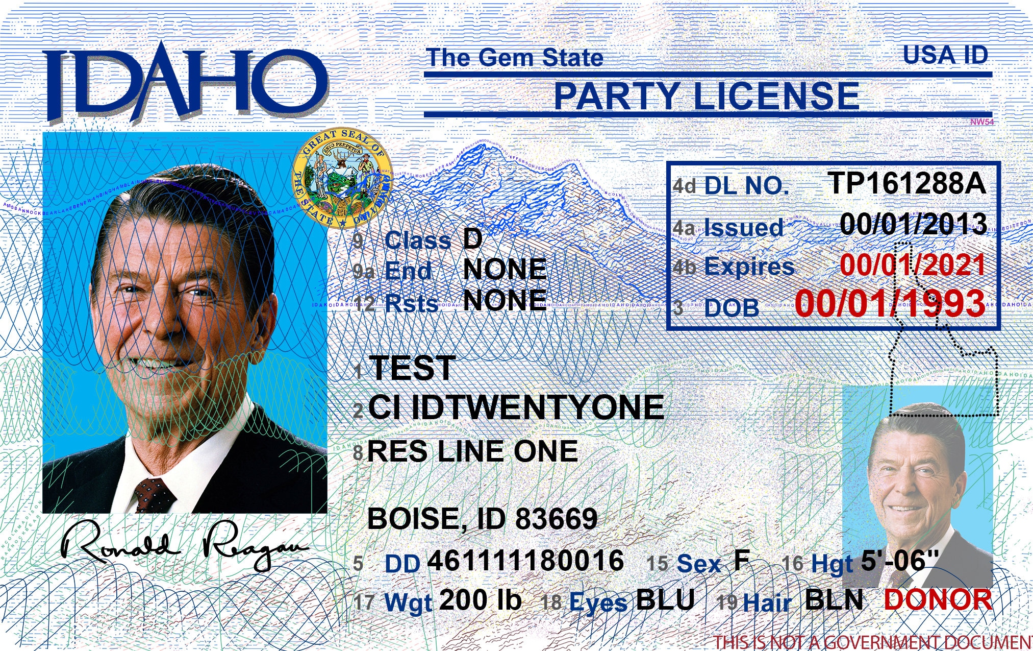 Idaho Scannable fake id