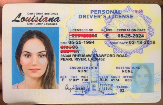 Louisiana Fake Id Front And Back