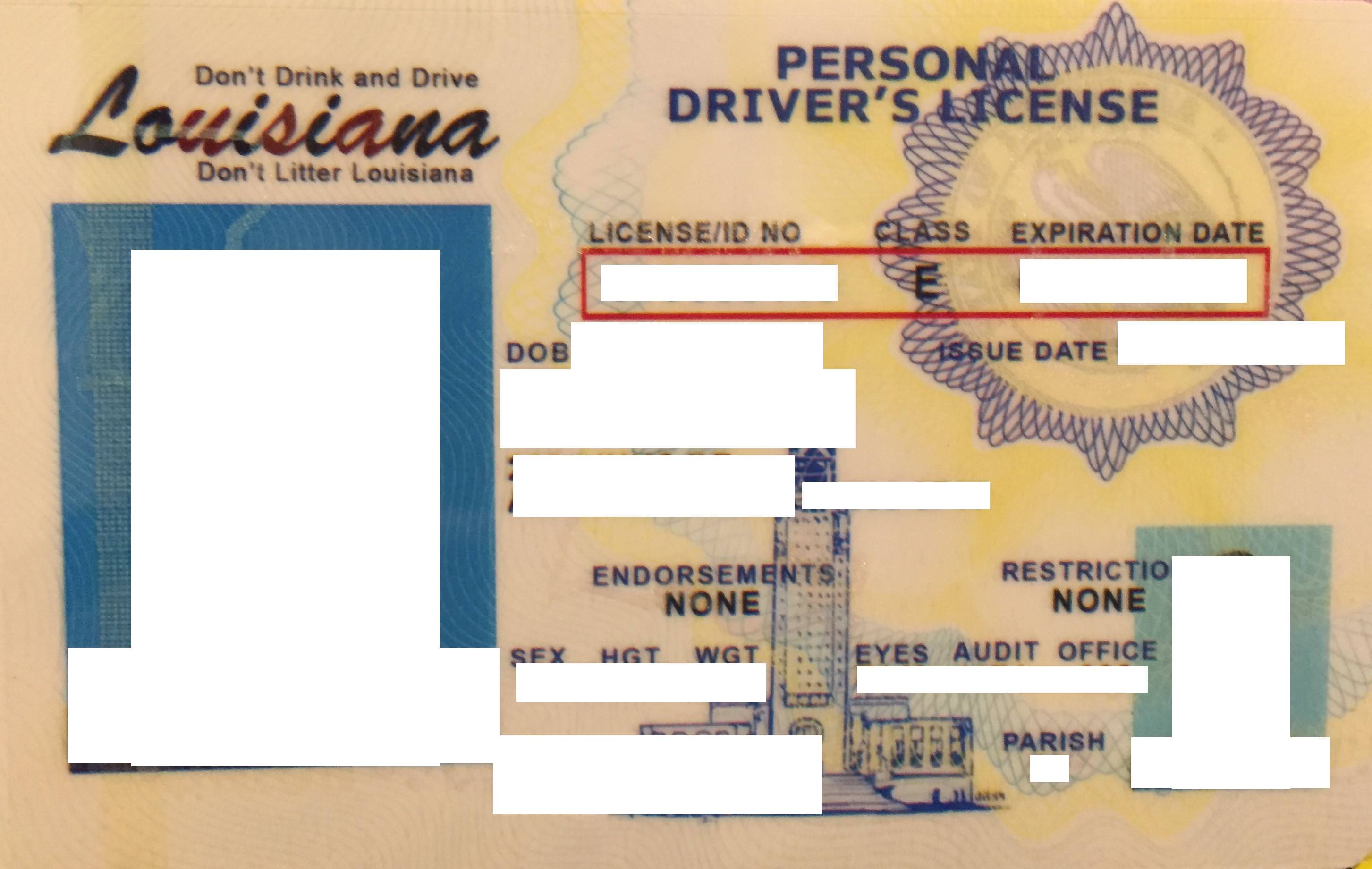 Louisiana Fake Id Front And Back