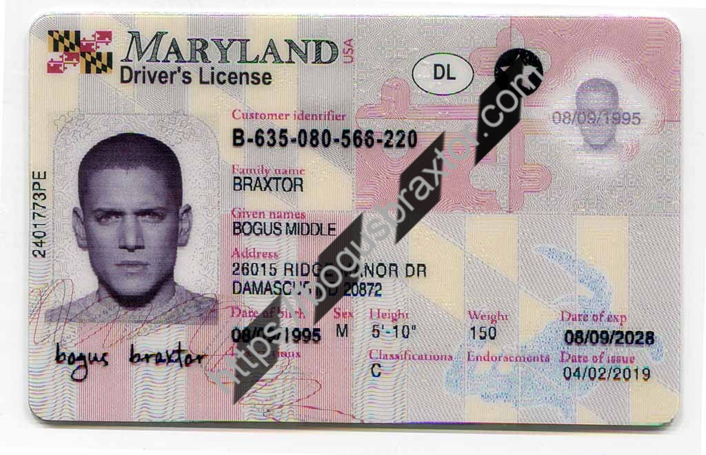 Maryland Scannable Fake Id Generator