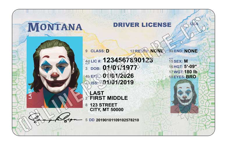 Montana Fake Id Templates