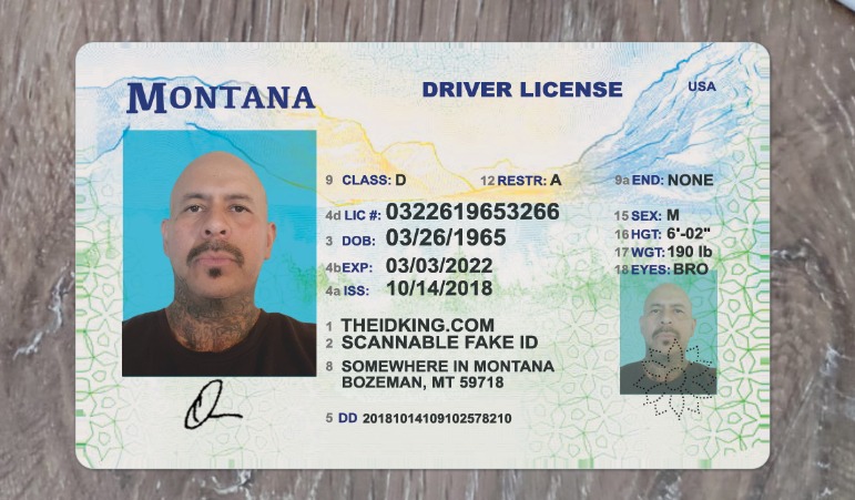 Montana Scannable fake id