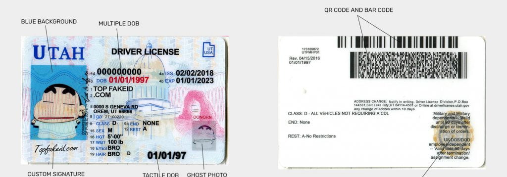 Order Utah Scannable Fake Id