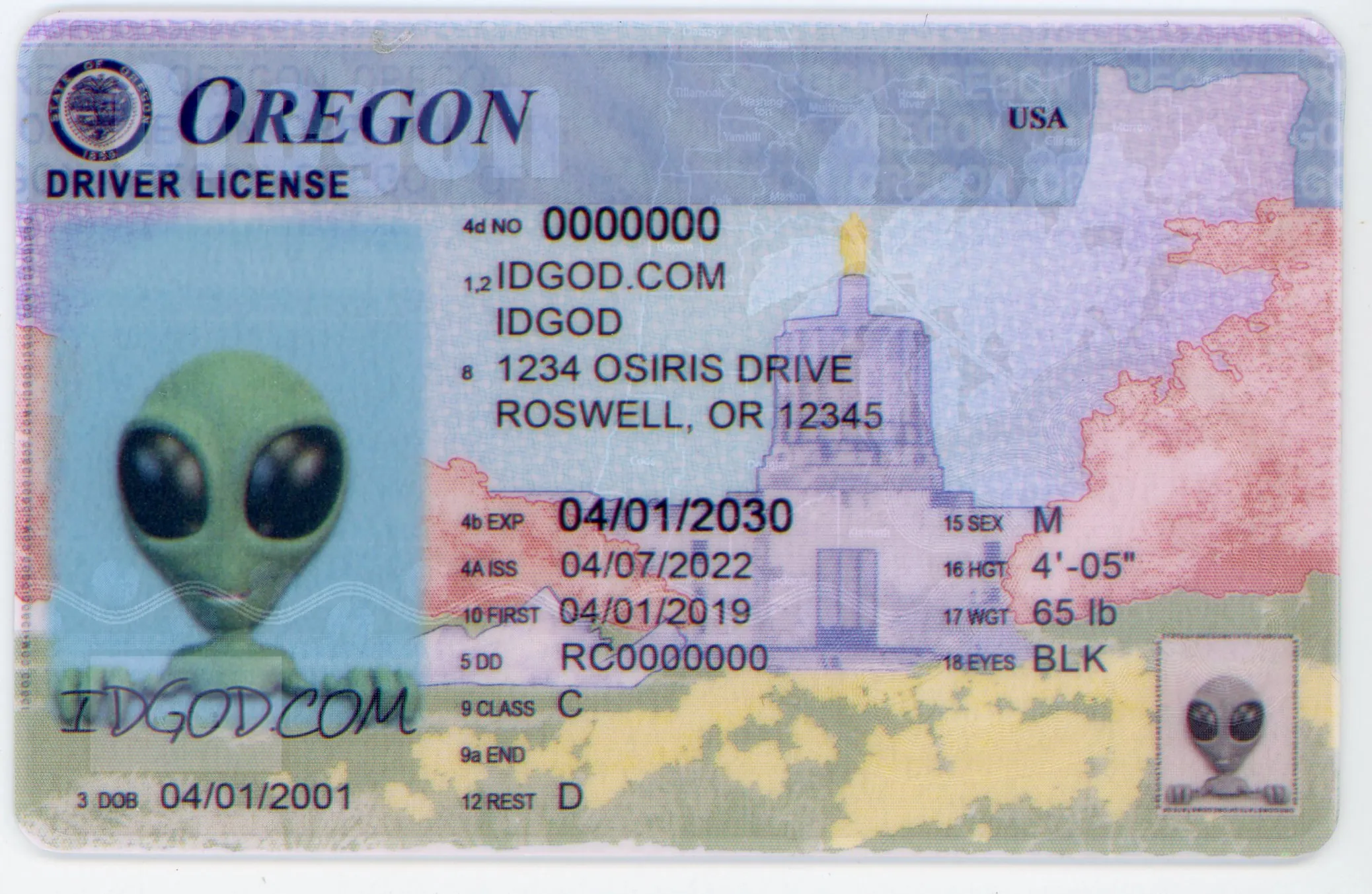 Oregon Fake Id Front And Back